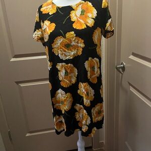 Forever 21 Yellow and Black Floral Sundress